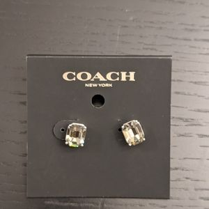 Coach crystal stud earrings